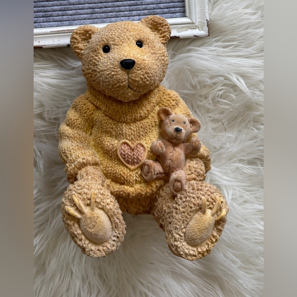 Adorable Knitted Sweater Bear Figurine